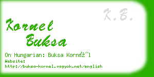 kornel buksa business card